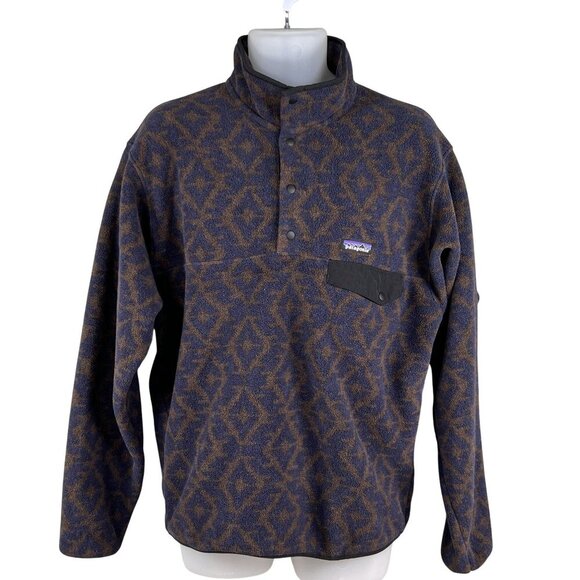 Patagonia Synchilla Mens M Aztec Snap Fleece Pullover Oversized Southwest Jacket - Picture 1 of 16